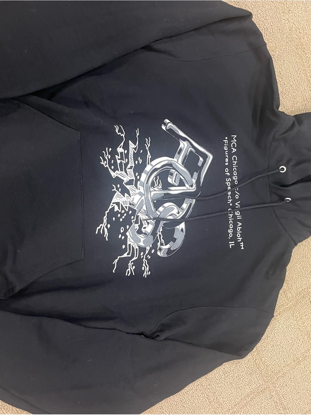 Champion Black Hoodie with Silver Eyelet Detail